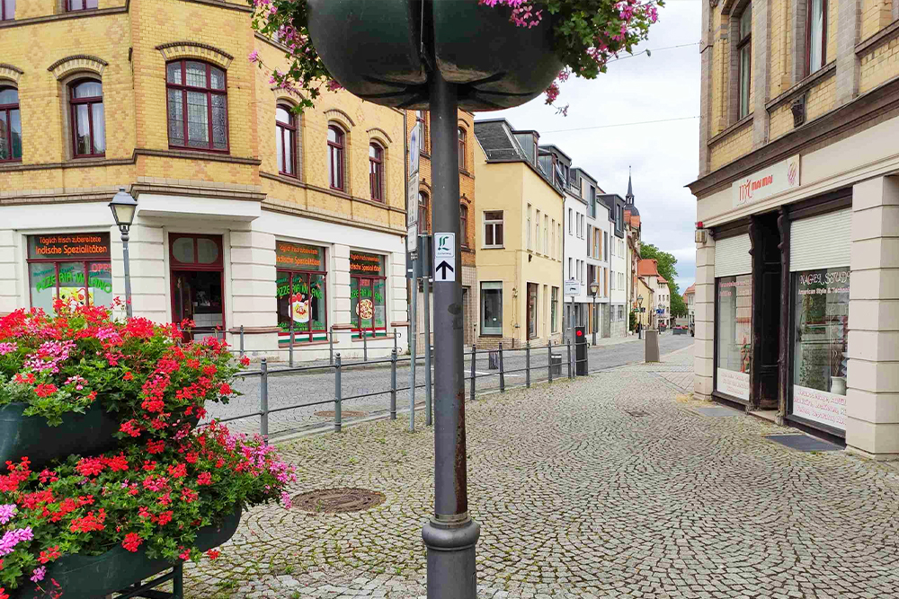Eisleben - Wegemarkierung Lutherweg