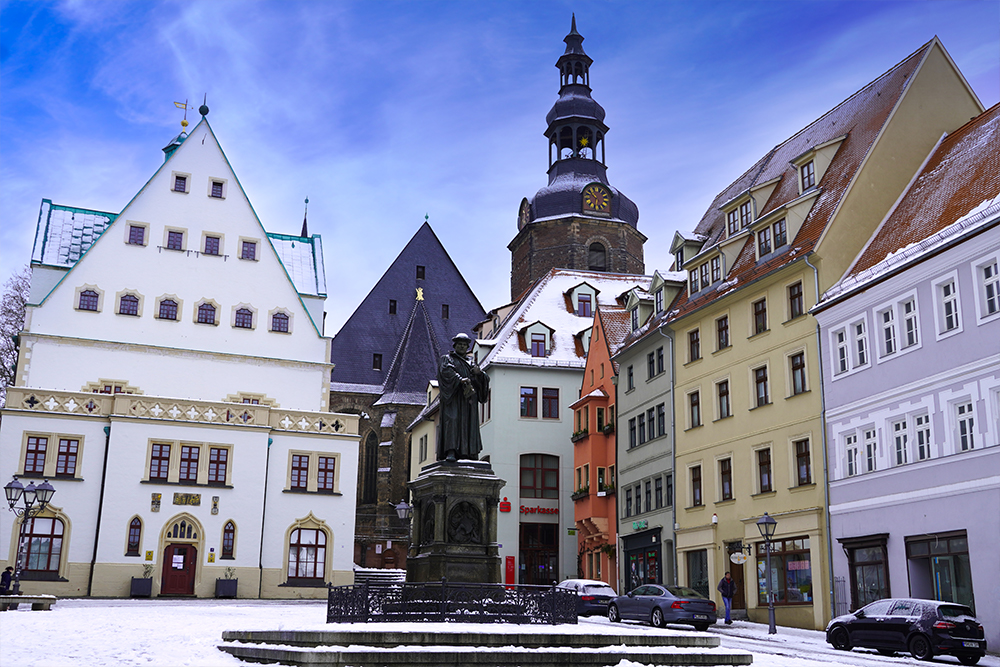 Lutherstadt Eisleben - Markt mit Lutherdenkmal