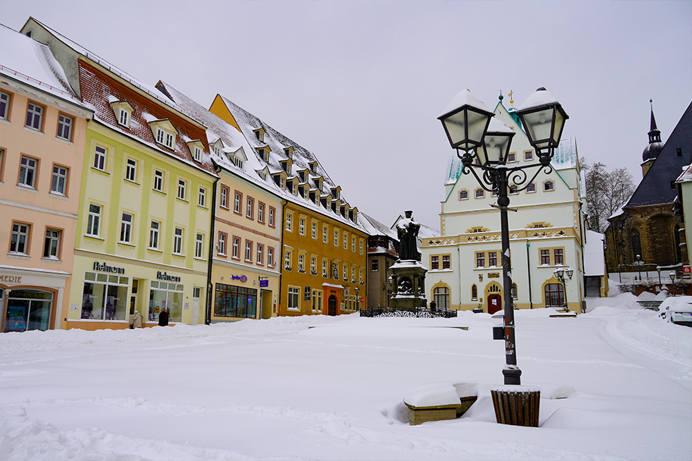 Lutherstadt Eisleben - Markt mit Lutherdenkmal