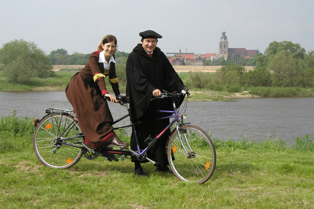 Luther Auf Fahrrad